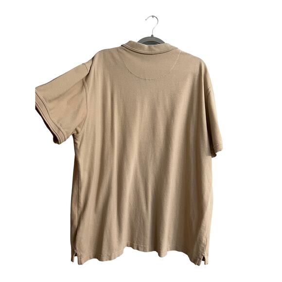 redhead brand co. men short sleeve polo shirt 3/4 button cream tan sz xl - Picture 2 of 6